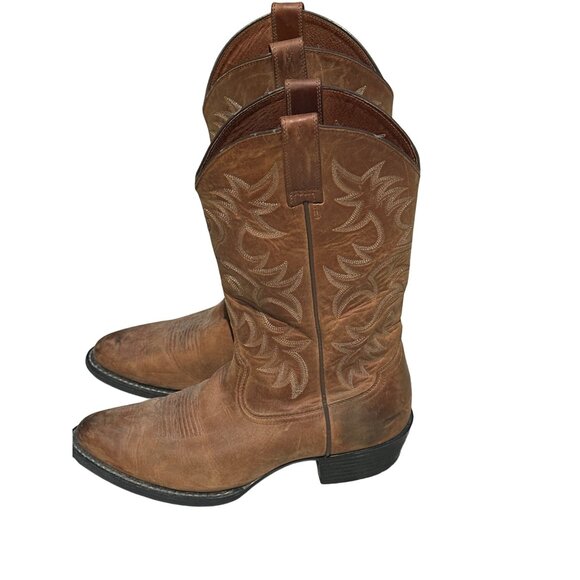 Ariat Men's Western Leather Cowboy Boots US 9.5D Embroidered Brown Style 34725 R - Picture 6 of 10